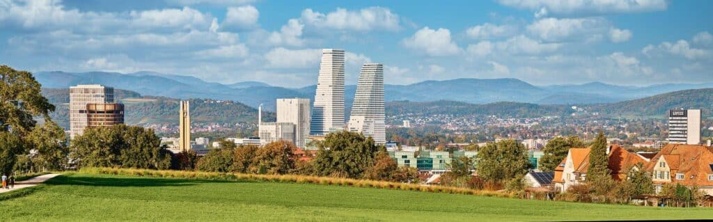 Basel Area, Roche towers, Lonza, BIZ