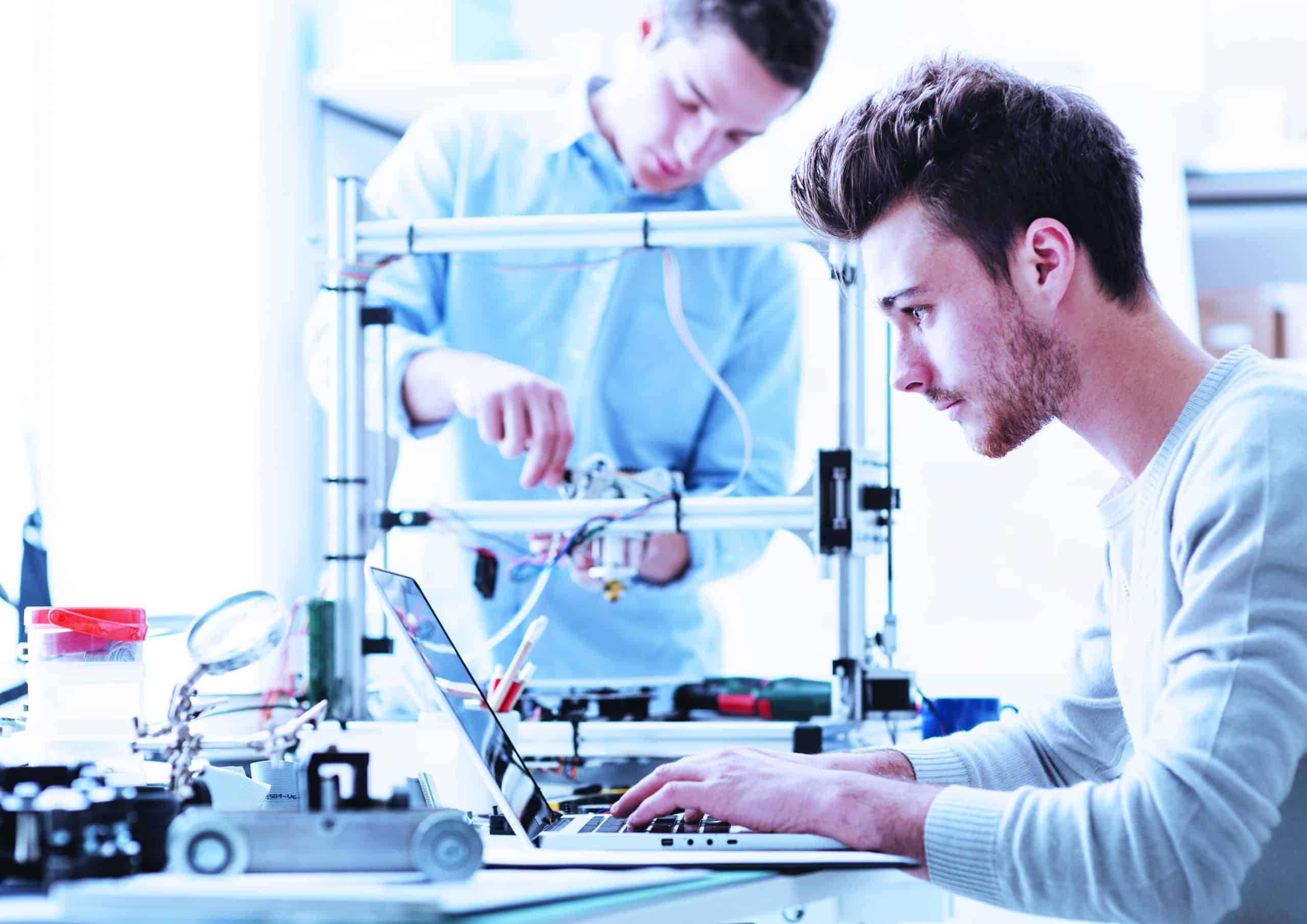 man working on laptop